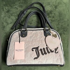 JUICY COUTURE Vintage Dreams Velour Satchel Dusty Blush Pink Brand New With Tag